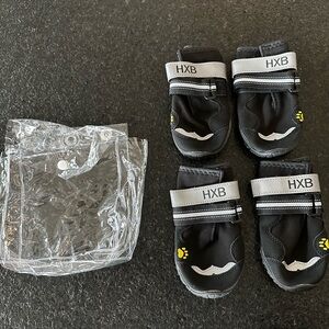 Black Waterproof Dog Boots - Set of 4